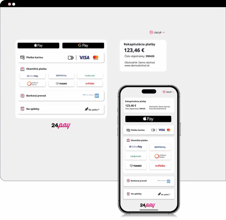Platobná brána 24pay - mobil aj desktop